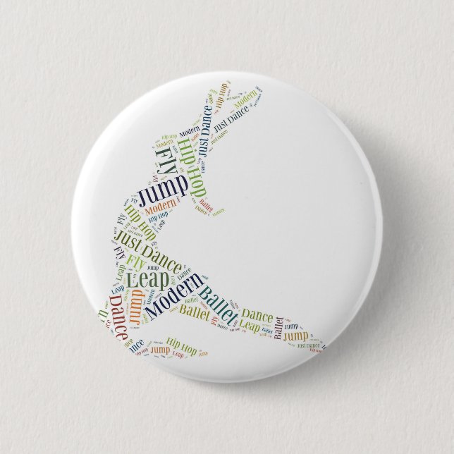 Dance Word Cloud 6 Cm Round Badge (Front)