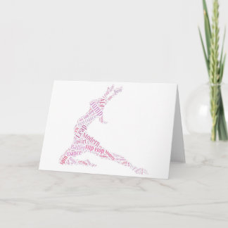Dance Word Cloud Pink Card