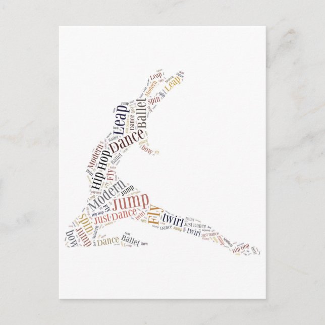 Dance Word Cloud Postcard (Front)