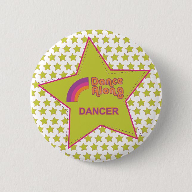 dancealong_dancer_star_button 6 cm round badge (Front)