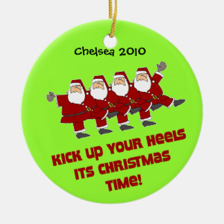 DanceChick Santa Kicks personalised ornament