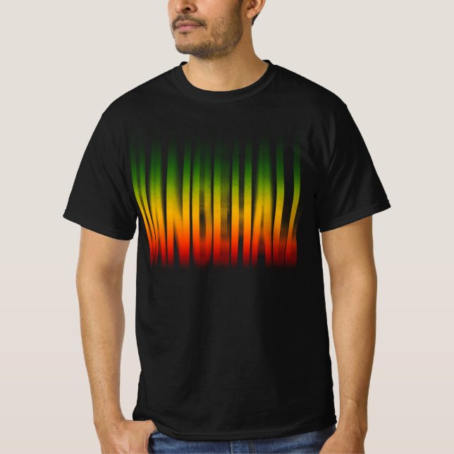 Dancehall Blurred Effect Typography Rasta Reggae T-Shirt (Front)