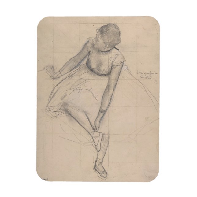 Dancer Adjusting Her Slipper Magnet (Vertical)