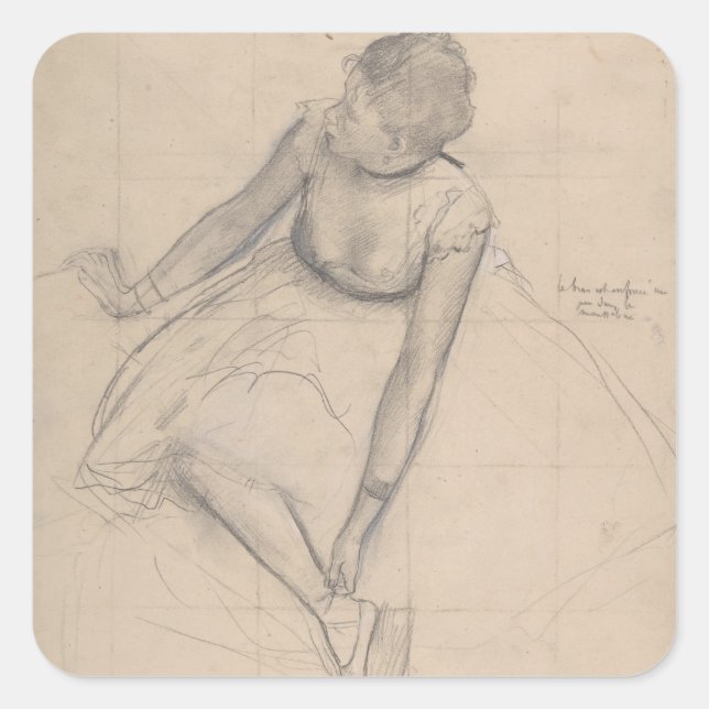 Dancer Adjusting Her Slipper Square Sticker (Front)