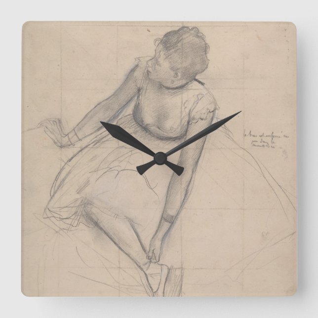 Dancer Adjusting Her Slipper Square Wall Clock (Front)