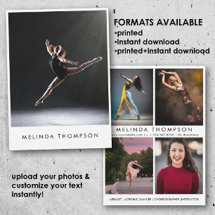 Dancer Choreographer Comp Card 5 Photo Headshot