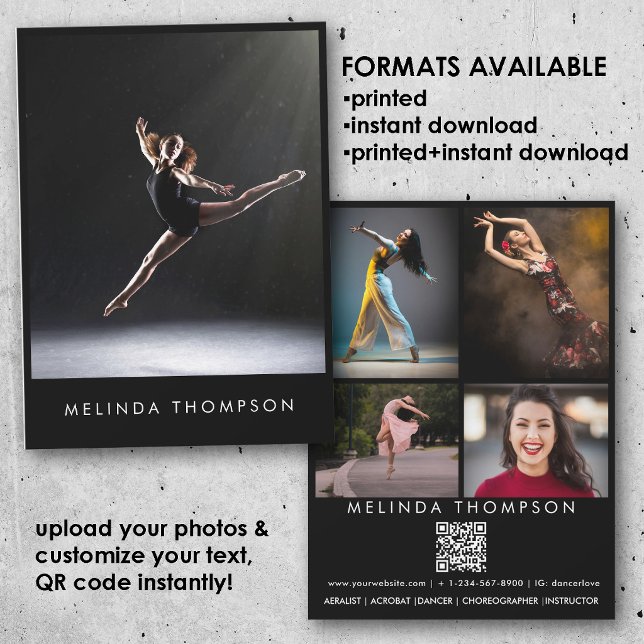 Dancer Choreographer Comp Card 5 Photo QR Code (Dancer Choreographer Comp Card 5 Photo QR Code)