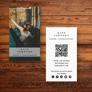 Dancer Choreographer Photo Social Media QR Code Business Card