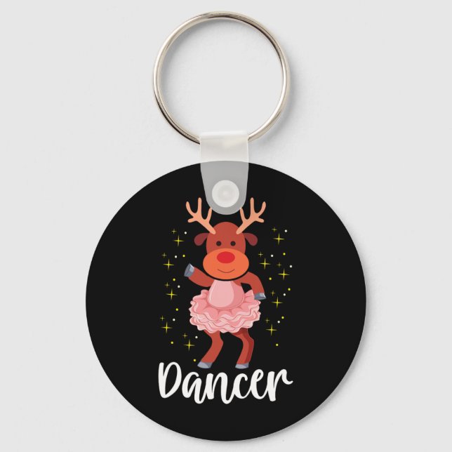 Dancer Christmas Dancing Reindeer Cute Deer Dancer Key Ring (Front)