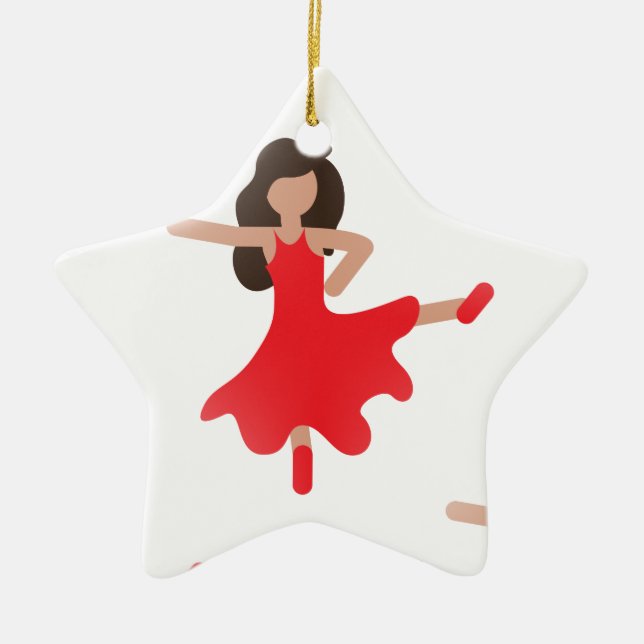 dancer emoji ceramic tree decoration (Front)