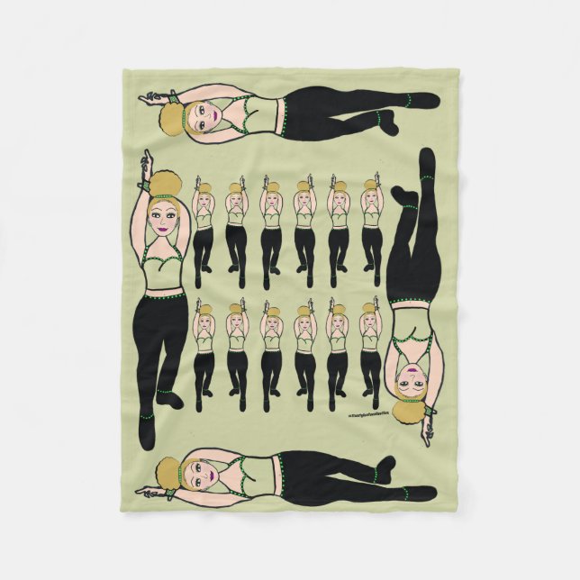 Dancer Fleece Blanket Mint & Black  (Front)