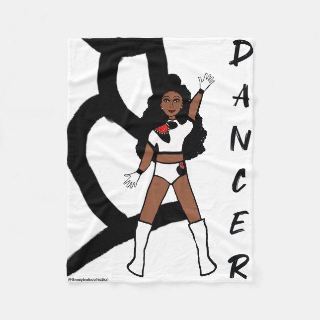 Dancer Fleece Blanket Red & Black (Front)