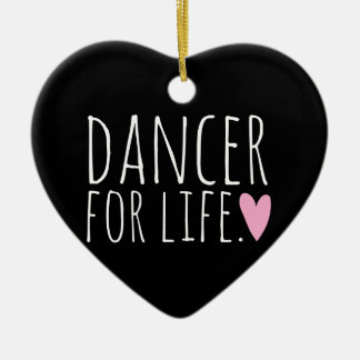 Dancer For Life Black with Heart Ceramic Tree Decoration