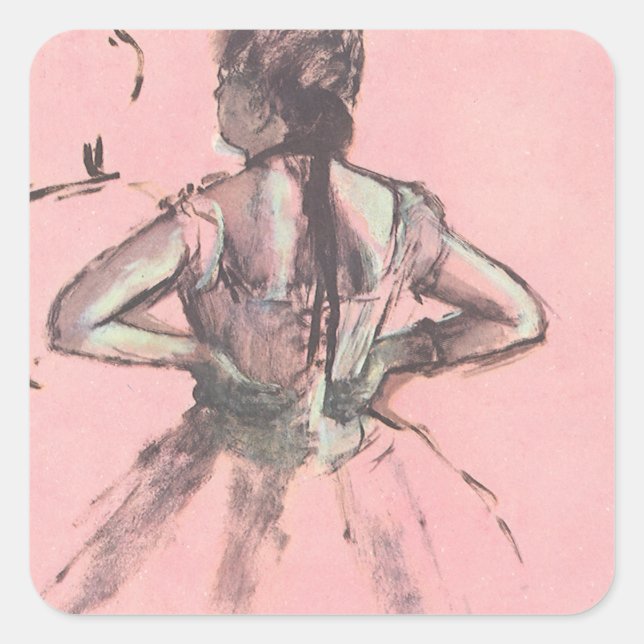 Dancer from Back, Hands on Hips by Edgar Degas Square Sticker (Front)