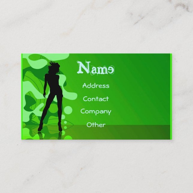 Dancer In Green Business Card (Front)