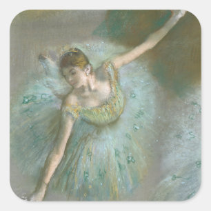 Dancer in Green Edgar Degas Square Sticker