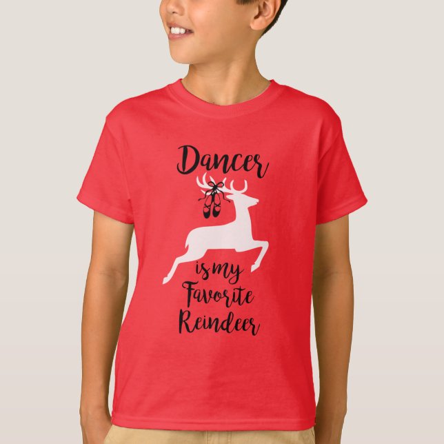 Dancer is My Favourite Reindeer Kids shirt (Front)