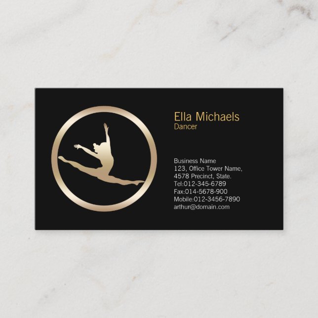 Dancer Leap Icon Choreographer Business Card (Front)