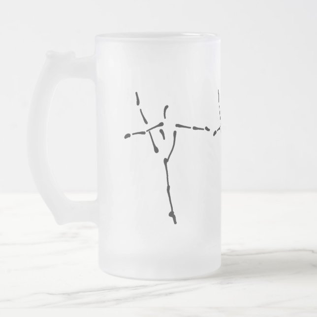 Dancer logo with Dance slogan -- customisable Frosted Glass Beer Mug (Left)