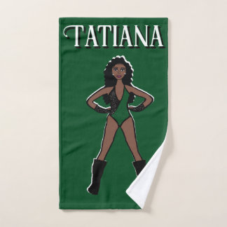 Dancer/Majorette Hand Towel Green Black #4