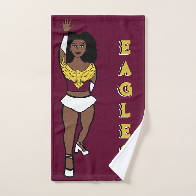 Dancer/Majorette Hand Towel Maroon Gold Eagle A 2 (Hand Towel)