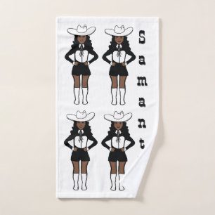 Dancer/Majorette Western Black White #1 Hand Towel