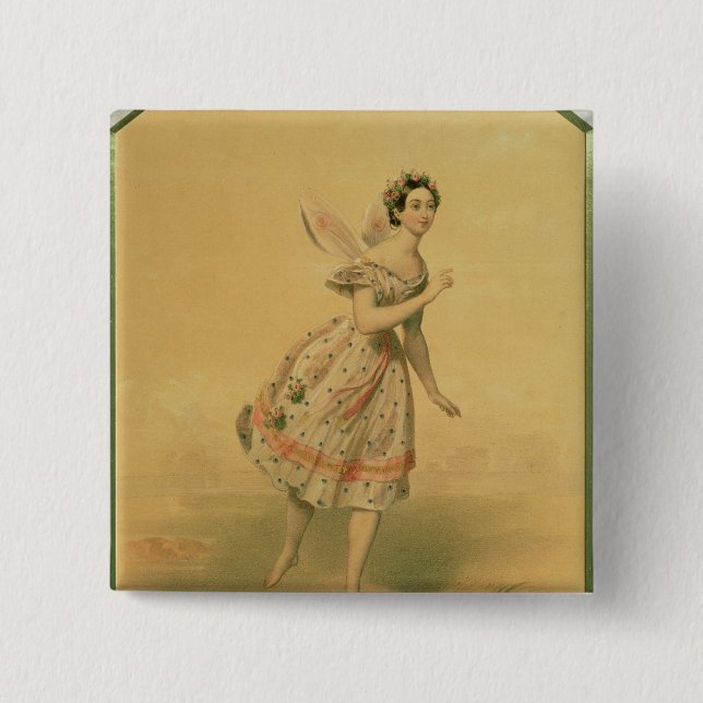 Dancer Maria Taglioni 15 Cm Square Badge (Front)