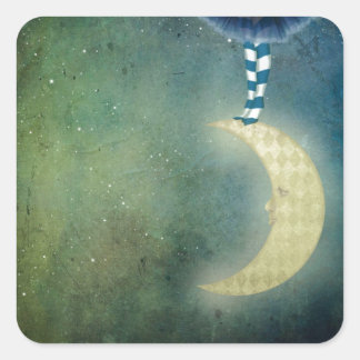 dancer on the moon square sticker