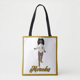 Dancer Personalised Tote White/ Gold Tiger A Bag