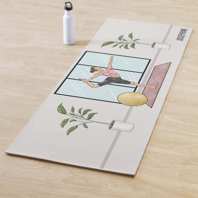 Dancer Pose Yoga Natarajasana With Custom Name Mat (In Situ)