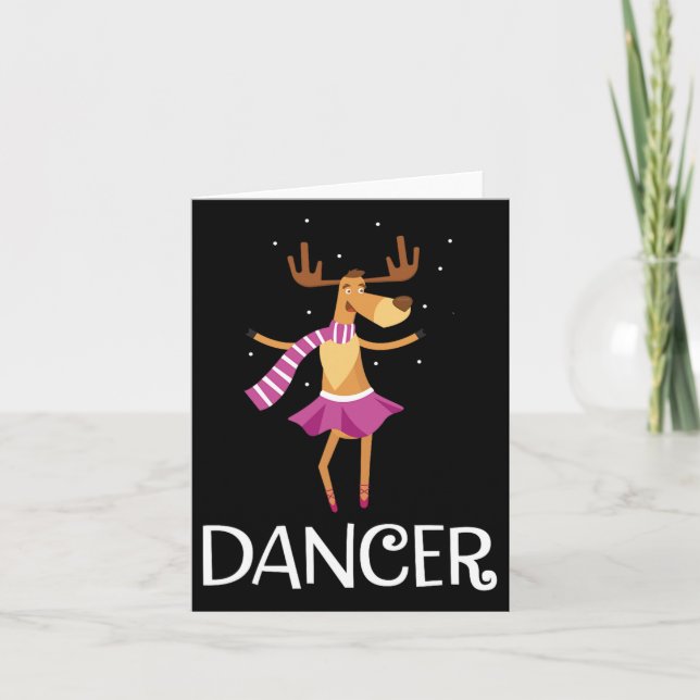 Dancer Prancer Christmas Dancing Reindeer  Card (Front)