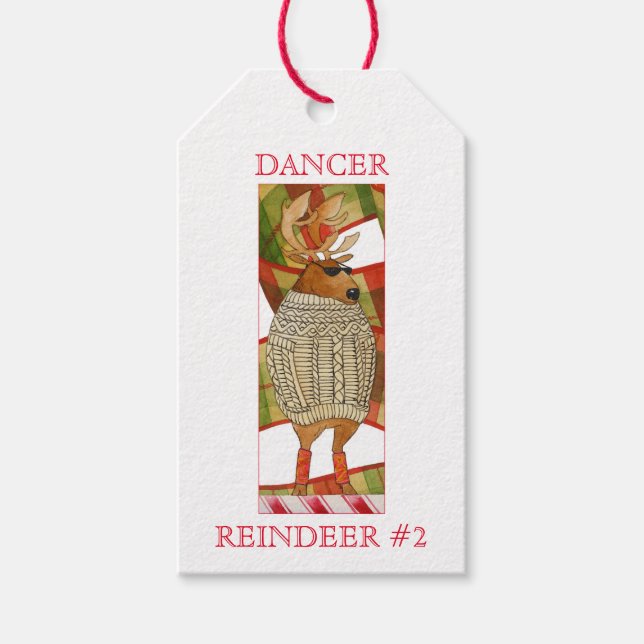 DANCER REINDEER Gift Tags (Front)