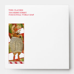 DANCER REINDEER Square Envelopes (5.25 Cards)