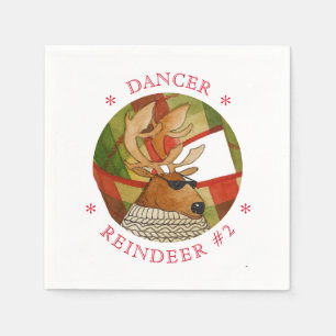 DANCER REINDEER Standard Cocktail Paper Napkins