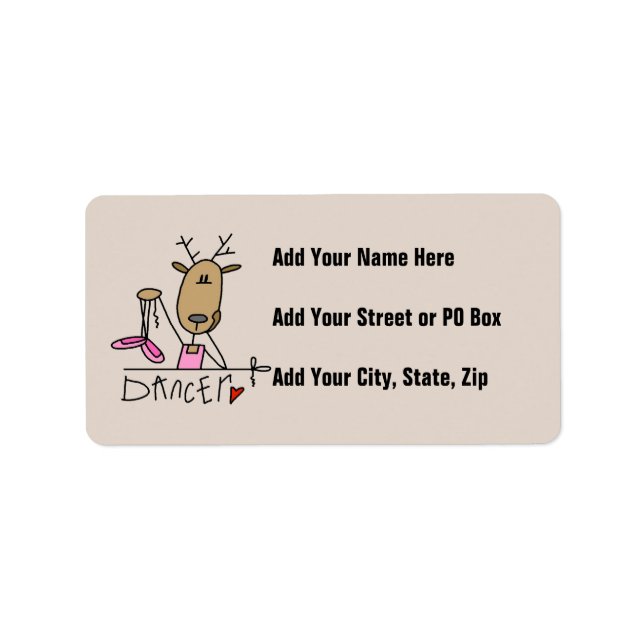 Dancer Reindeer T-shirts and Gifts Label (Front)