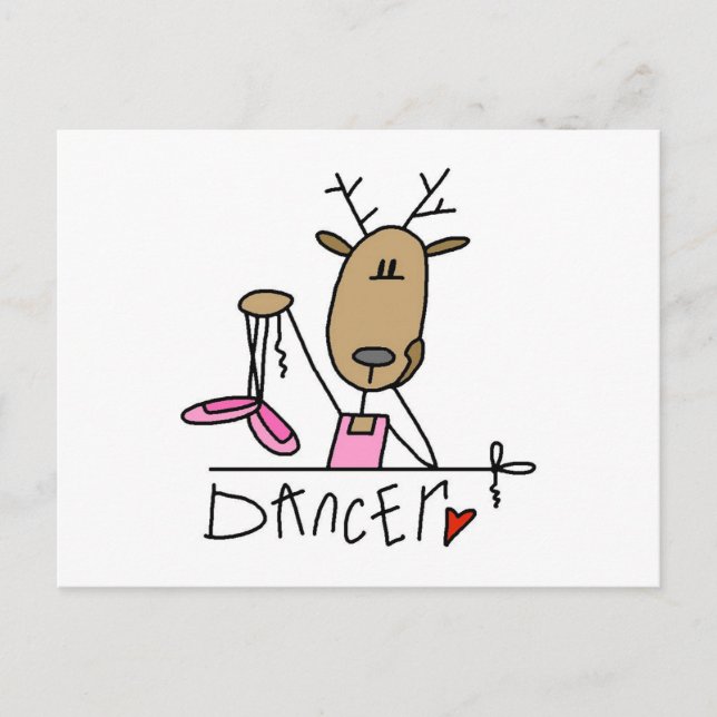 Dancer Reindeer T-shirts and Gifts Postcard (Front)