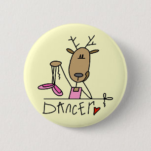 Dancer Reindeer Tshirts and Gifts 6 Cm Round Badge