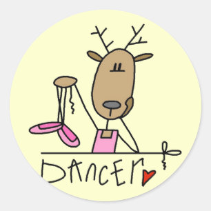 Dancer Reindeer Tshirts and Gifts Classic Round Sticker