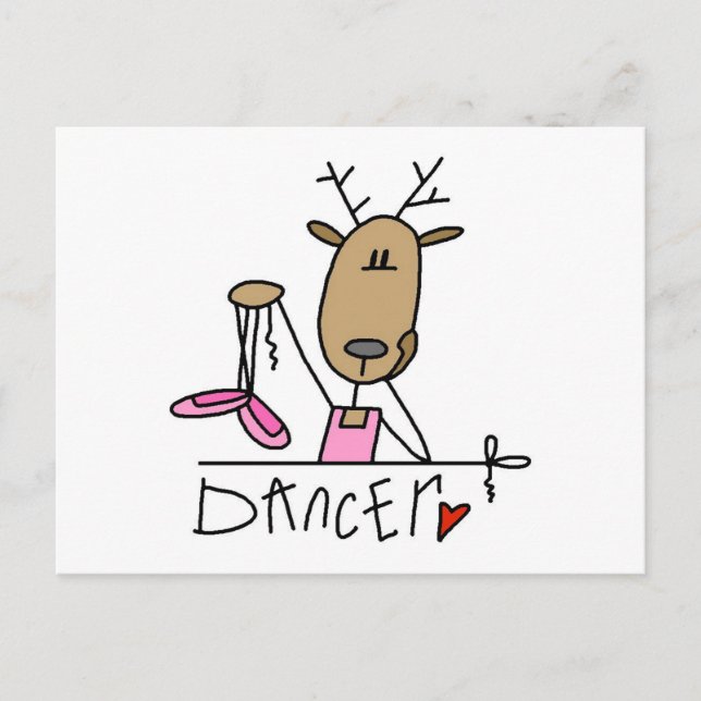 Dancer Reindeer Tshirts and Gifts Postcard (Front)