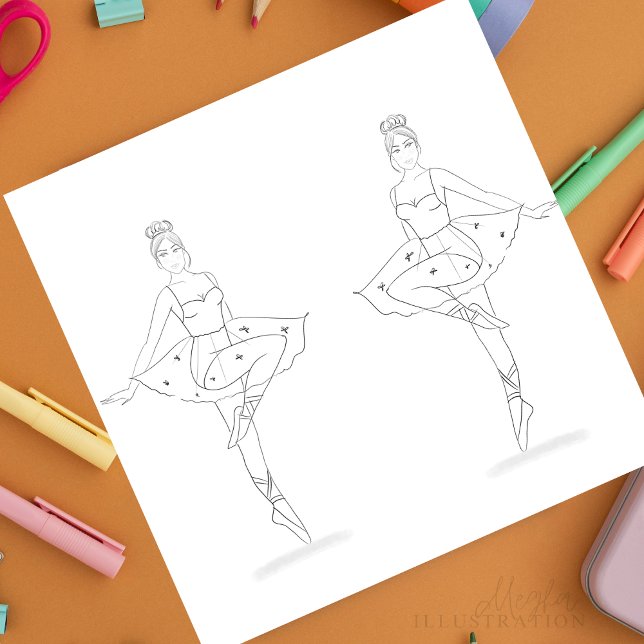 dancer, relaxing colouring page (Creator Uploaded)