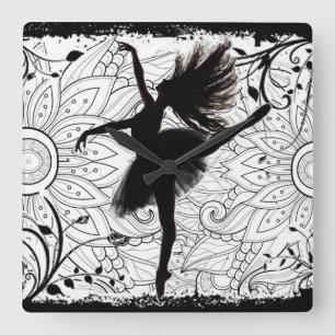 Dancer Square Wall Clock