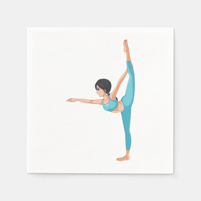 Dancer Stretching Dance Exercise Paper Napkins (Front)