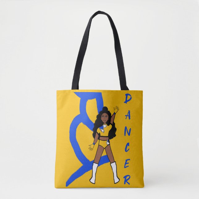 Dancer Two Colour Tote Yellow & Blue Bag (Front)