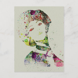 Dancer watercolor postcard