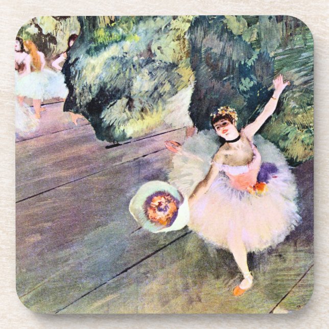 Dancer with a Bouquet of Flowers by Edgar Degas Coaster (Front)