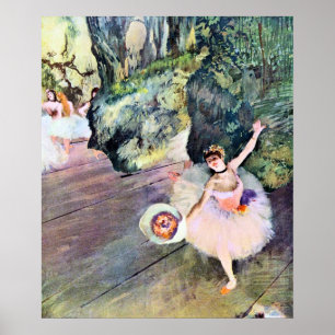 Dancer with a Bouquet of Flowers by Edgar Degas Poster