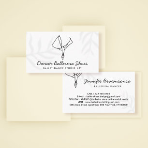 Dancer with Ballerina Shoes and Skirt Business Card