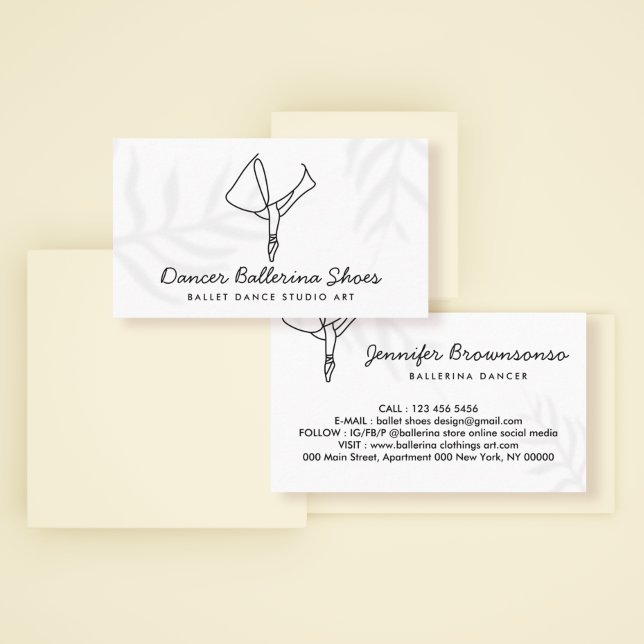 Dancer with Ballerina Shoes and Skirt Business Card (Creator Uploaded)
