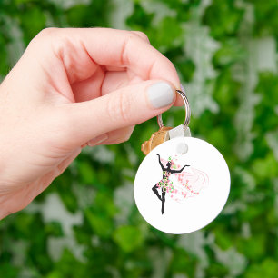 Dancer With Flowers Keychain