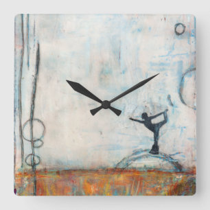 Dancer Yoga Girl Square Clock
